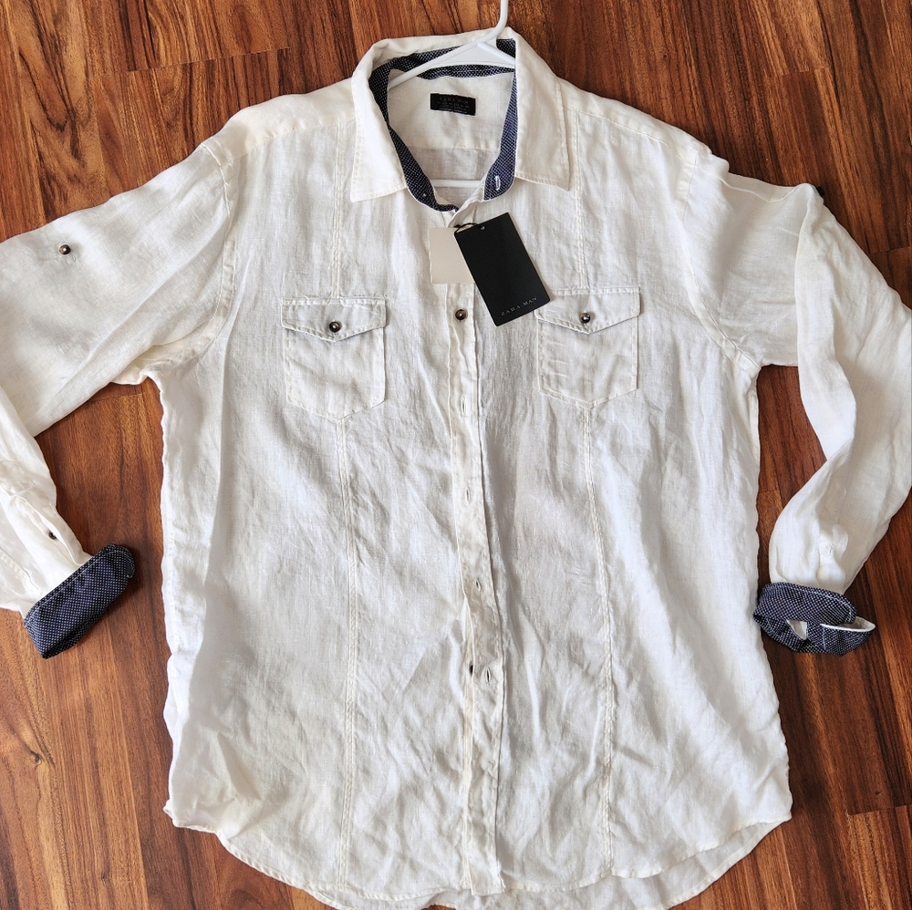 Zara Men's 100% Linen Shirt